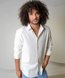 Camisa color perla elegante marca 4essen