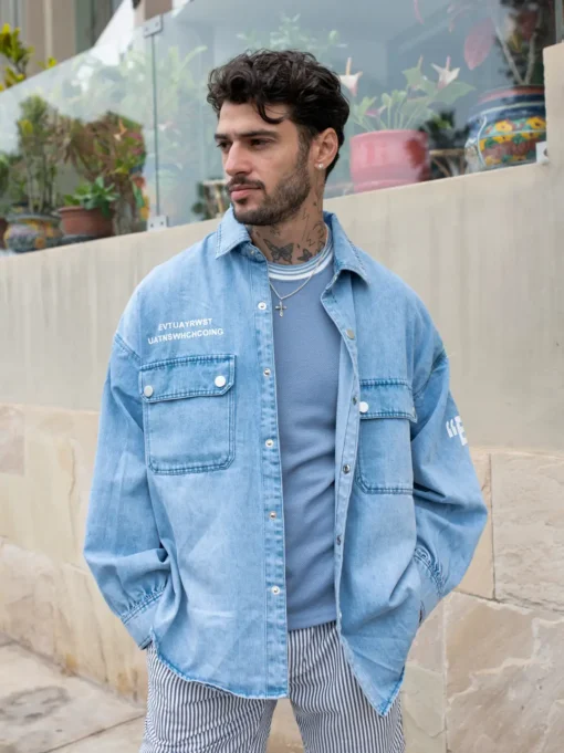 camisa jean hombre