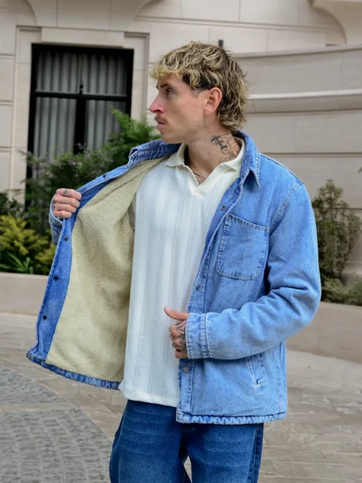 Casaca de jean azul para hombre modelo Lukas