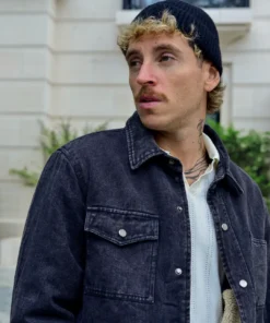 Casaca de jean negra para hombre modelo Lukas frente
